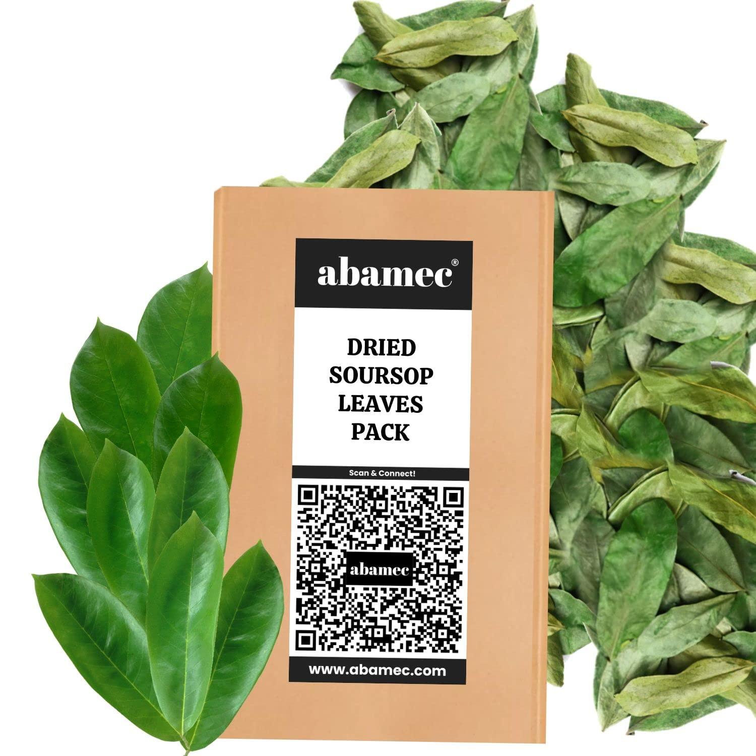 abamec Soursop Leaves, Graviola Soursop Dried Natural Leaves, 100% Natural and Handpicked Freshly Dried Soursop (Guanabana) Leaves (100 Leaves)