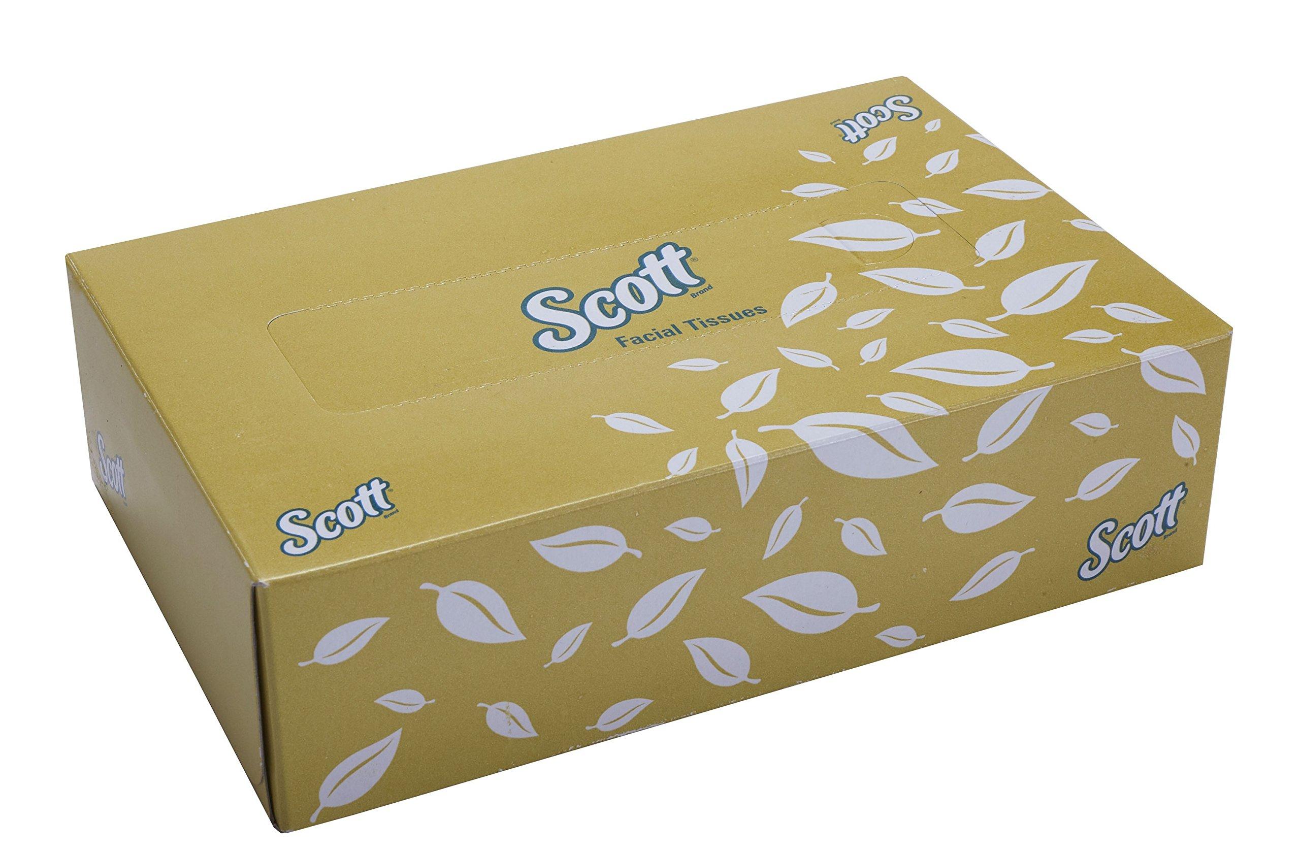 SCOTT Scott 2 ply Facial Tissue Flat Box, 100 Pulls, Pack of 3 (Total 300 Sheets) (60043)