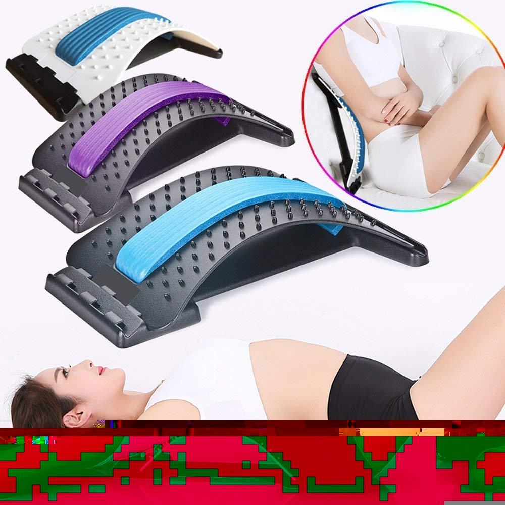 Meetzone Meetzone Back Stretcher Lumbar Support Lower Back Pain Relief Massage Scoliosis Spinal With Magnetic Acupressure Points Multi-Level Back Stretching Device Relieve Sciatica (Multicolour)