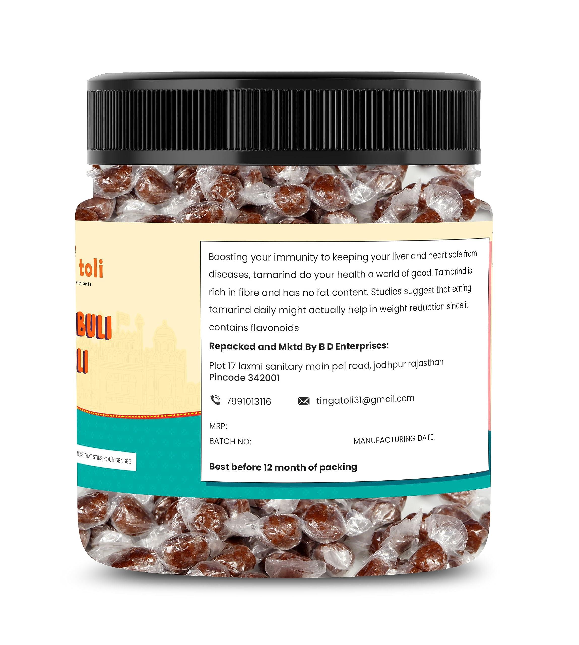Tinga toli TINGA TOLIEmli Candy Imli Candy Khatti Meethi Imly Chulbuli Emli Tamarind Twist Candy Twisted Emly Candy [Jar Pack] (100 Grams)