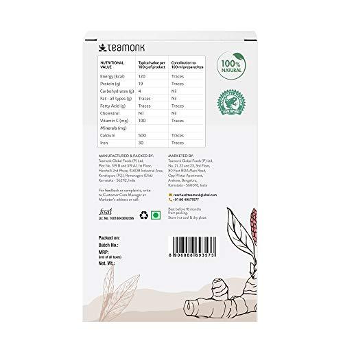 Teamonk Teamonk High Mountain Turmeric Green Tea Leaves (50 Cups) - 100 g Bag. Acts as Immunity Booster and Aids Digestion. Whole Loose Leaf (No Powder).