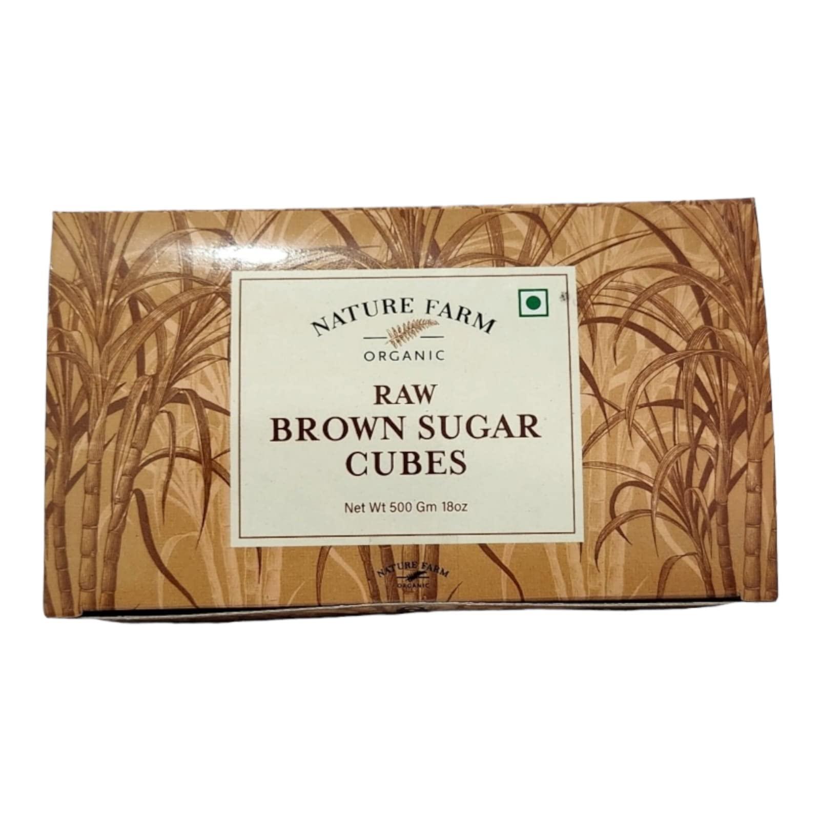 Nature Farm Organic Nature Farm Organic Brown sugar cubes 500g Half Teaspoon sized cubes for Tea Coffee Milk Approx 200 cubes