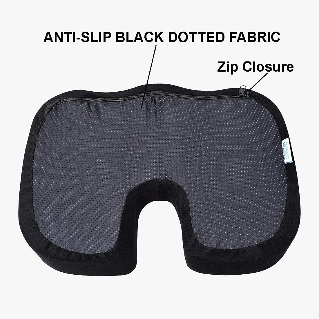 BIG-BEN BIG-BEN OREST Donut Pillow/Tailbone Pain Relief/Comfort PU Foam/Sciatica/Orthopedic/Hemorrhoids for Sitting (Up to 100 Kg: Standard) (Black & Grey PU Foam, Up to 100 Kg: Standard)