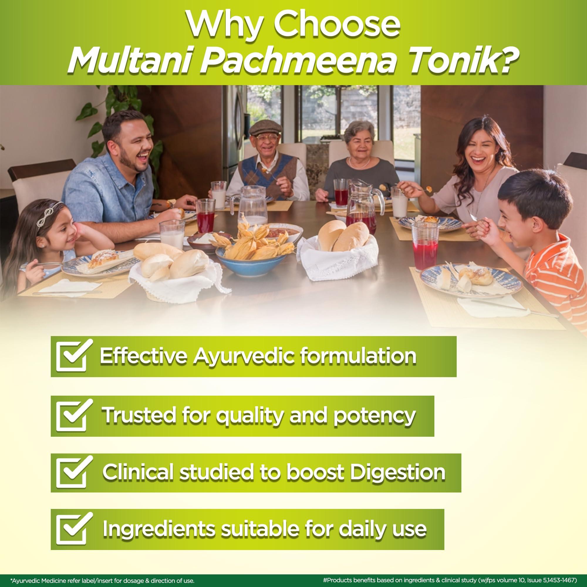 Multani Multani Pachmeena Tonik Digestive Syrup |Ayurvedic Products For Better Digestion | Relief From Gas, Bloating, Abdominal Discomfort | Improves Appetite 100% Natural & Ayurvedic | 300 Ml