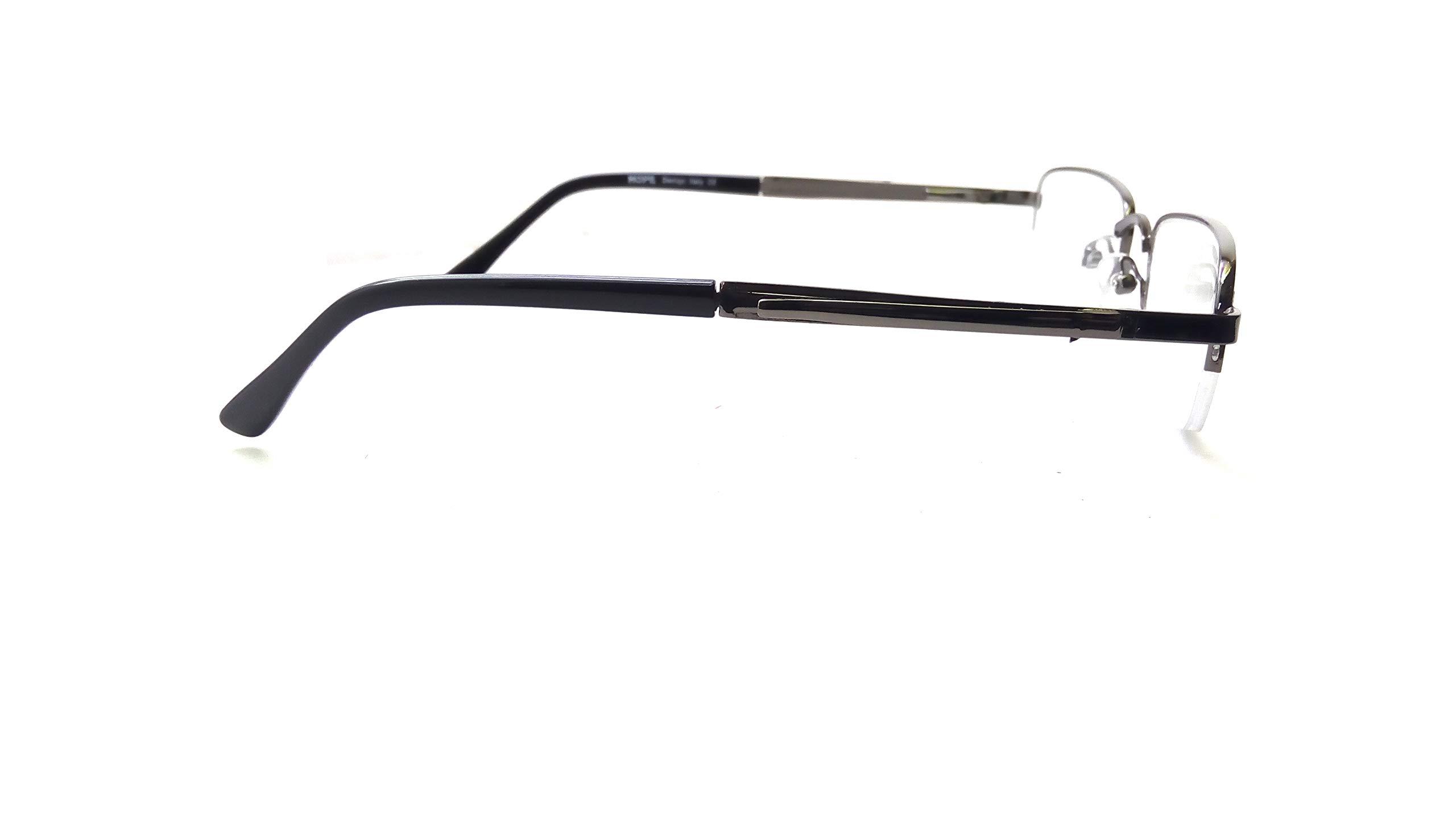 N Specs N Specs near reading glasses for men & women unisex squre type metal half frame with unbreakable fiber glasses (GREY, 2.75)