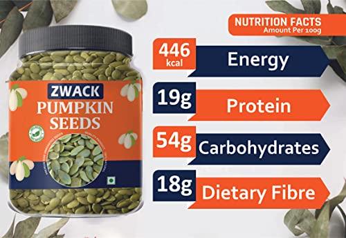 ZWACK ZWACK Organic Healthy Seeds, Superfood Fresh Nutritious Edible Seeds for Eating. Pumpkin Seed for Eating Rich Source of Omega 3, Protein, Vitamin & Minerals Kaddu Ke Beej (Pumpkin Seeds, 1 Kg)
