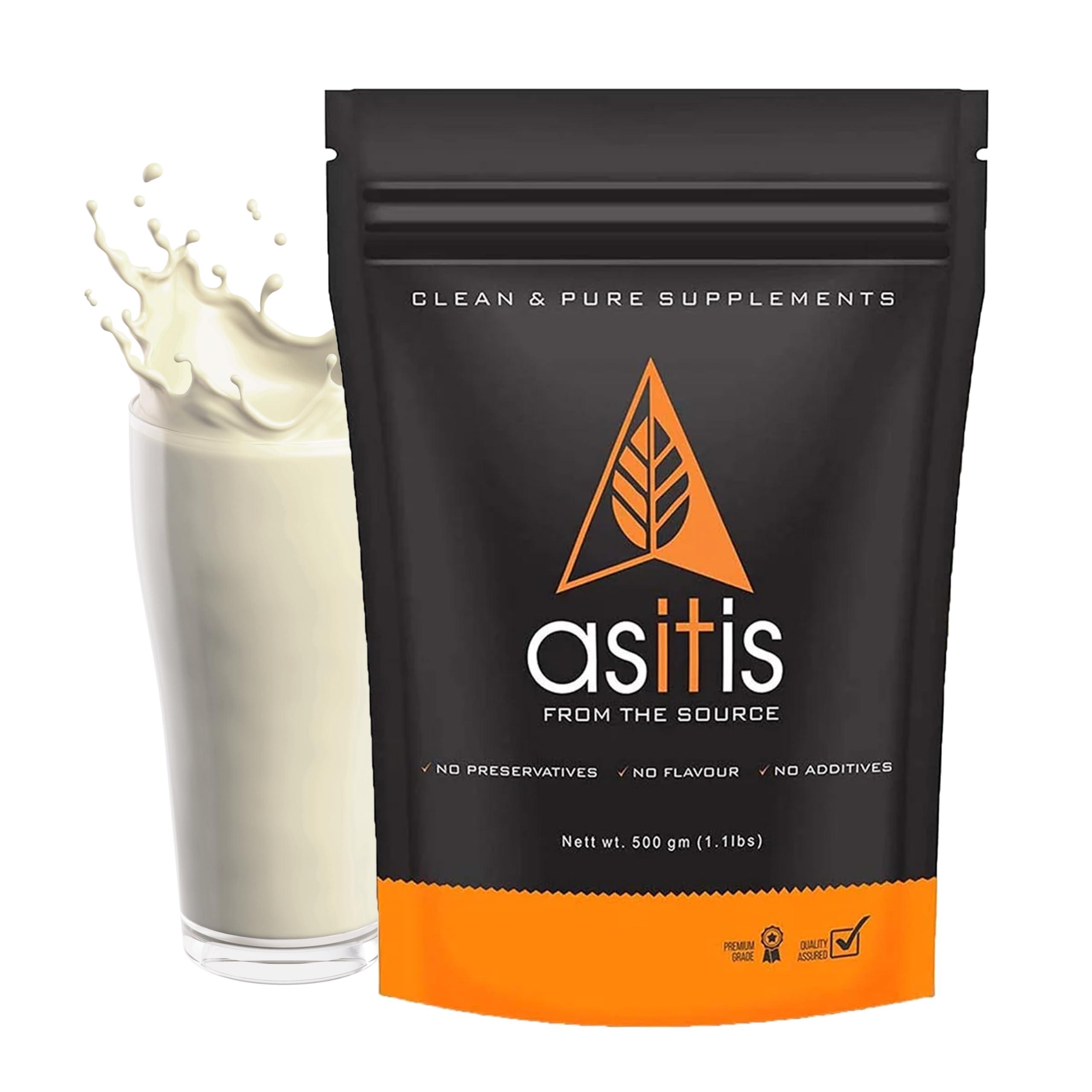 Asitis Nutrition AS-IT-IS Nutrition Whey Protein Isolate 90% - 500 Gms | Protein 27g & BCAA 5.9g per serving