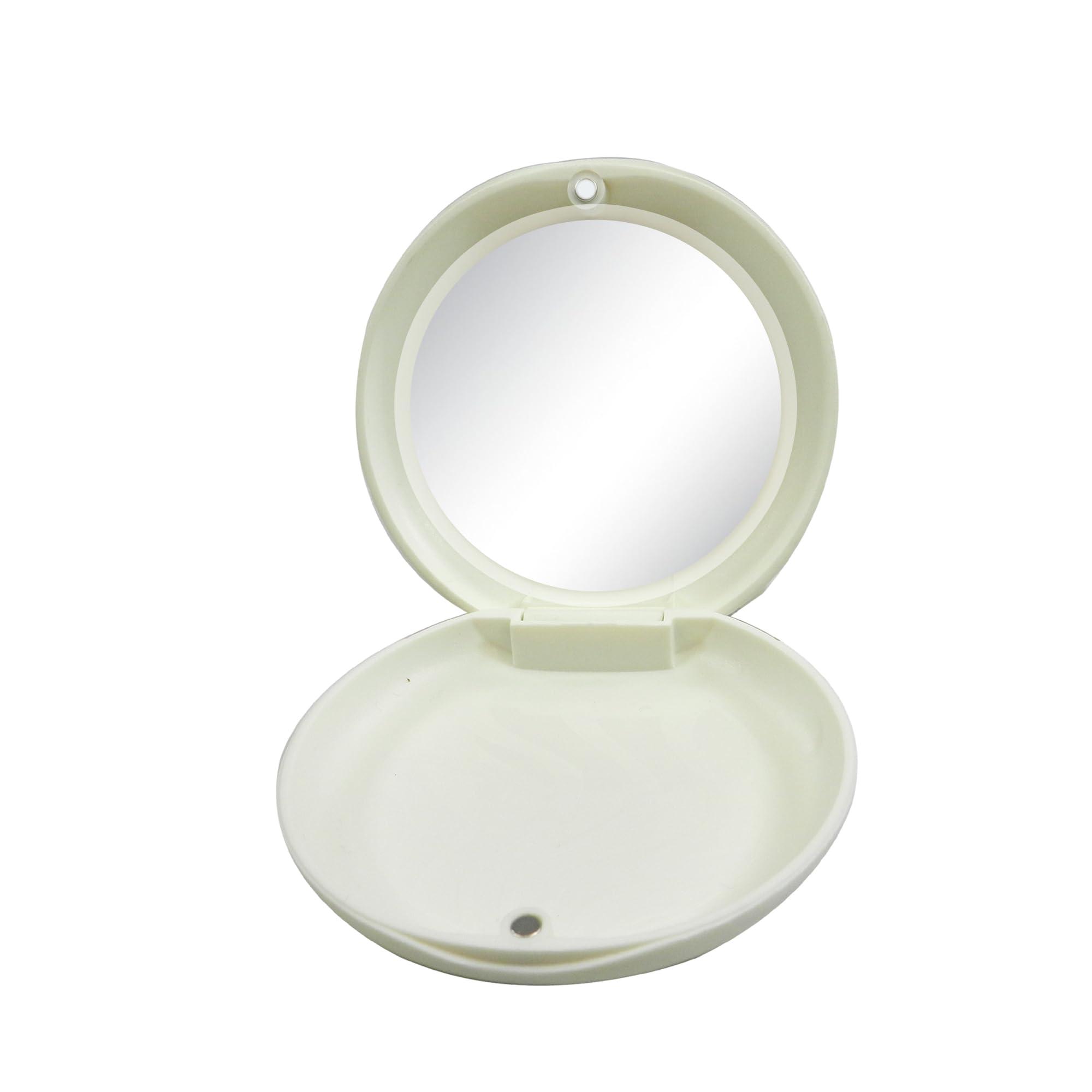 Dentosmile Dentosmile Aligner Case with Mirror - Compatible with Invisalign, Smile Direct, and Other Aligners, Retainers, and Mouth Guards in Off White Color (1)