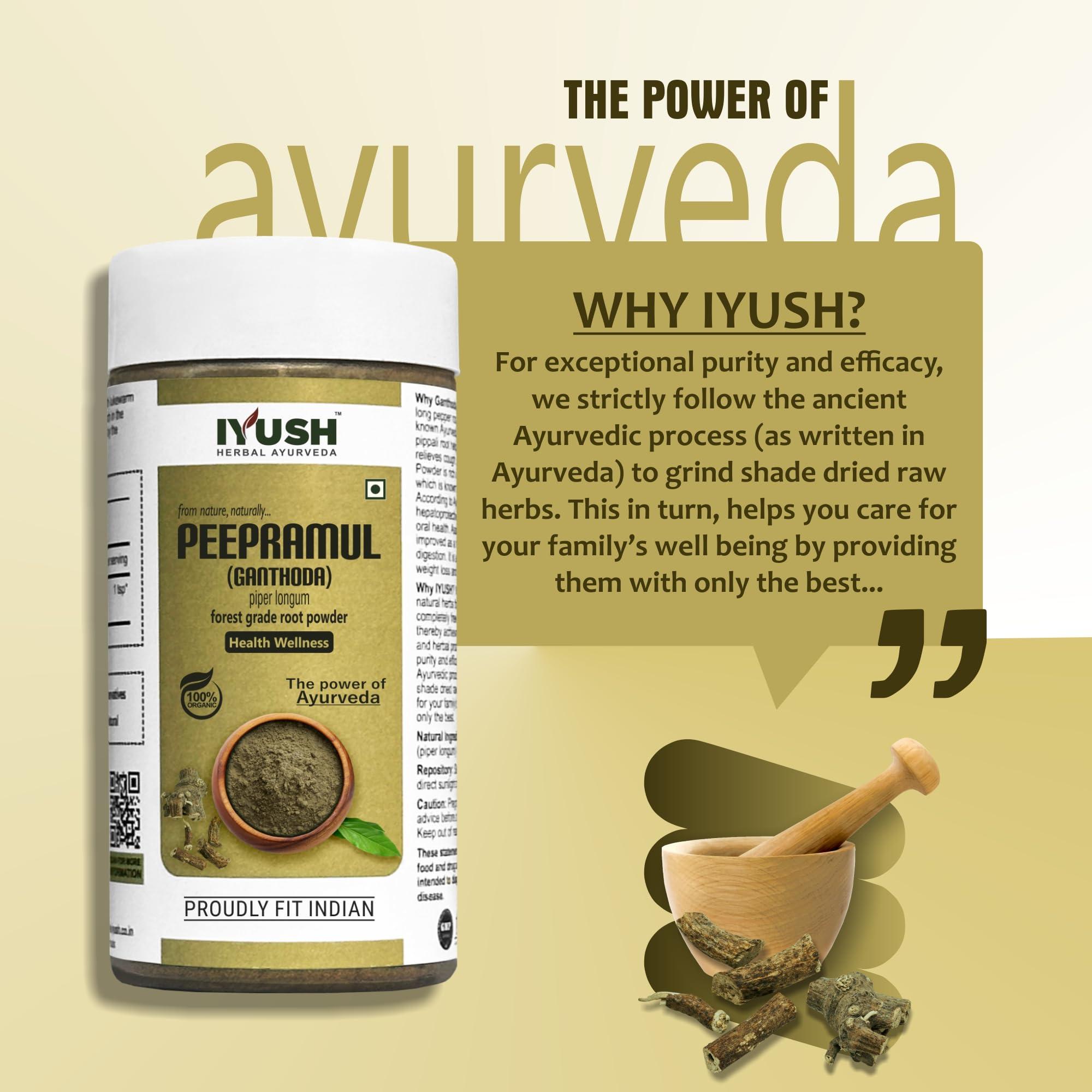 IYUSH Ganthoda Powder, 250gm | Pipramul Powder| Ganthoda Powder Organic | Peepramul Powder | Pippali Root Powder | Nurturing Bone Health and Mobility | Herbal Powder for Holistic Health Wellness |