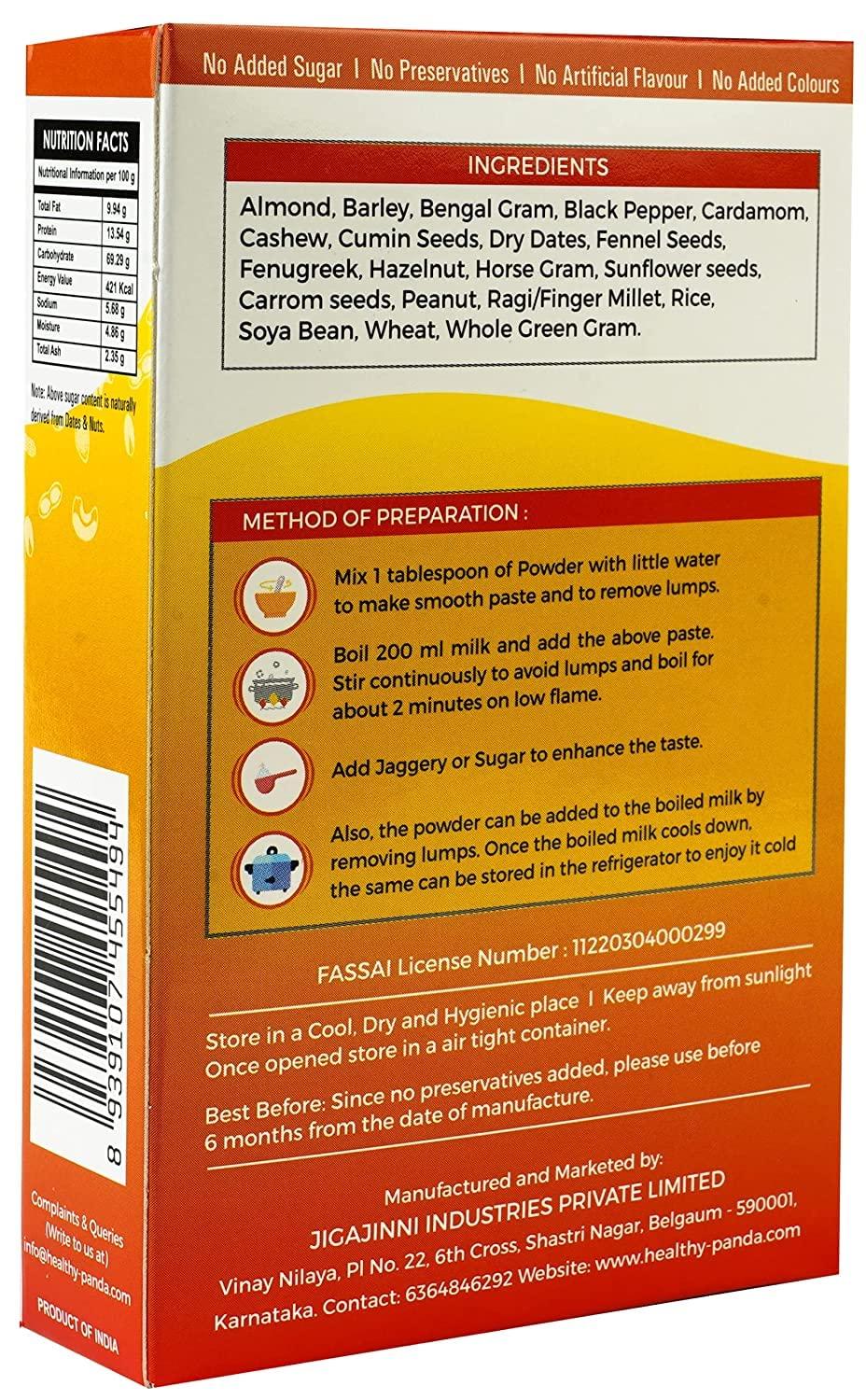 HEALTHY PANDA HEALTHY PANDA Organic Sprouted Multigrain Dry Fruit Malt / Sprouted Multigrain Health Mix(Health Mix) (Organic Sattu Mavu) (100 g) Pack Of 1