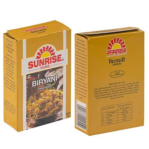 Sunrise Pure Sunrise Aloo Dum, Biryani Pulav, Chana, Chicken Curry, Machher Jhol, Meat, Paneer Butter, Pav Bhaji, Sabji, Sambhar, Shahi Garam All Type of Masala Each Pack 50gm (Pack of 11)