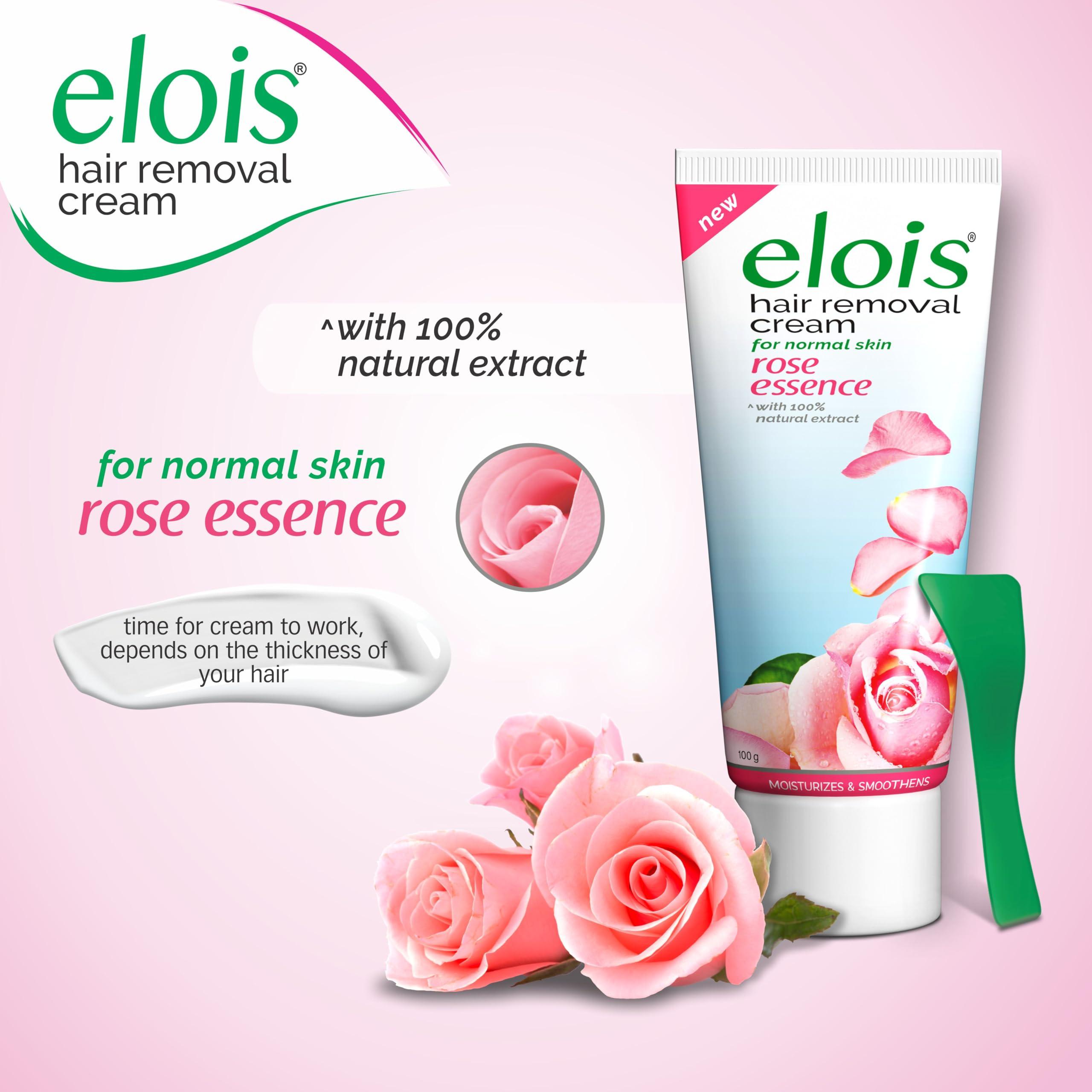 elois Elois Hair Removal Cream for Women With Rose Extract, Normal Skin(100g) Suitable for Legs, Underarms, Bikini Line 2x Longer Lasting Smoothness than Razors