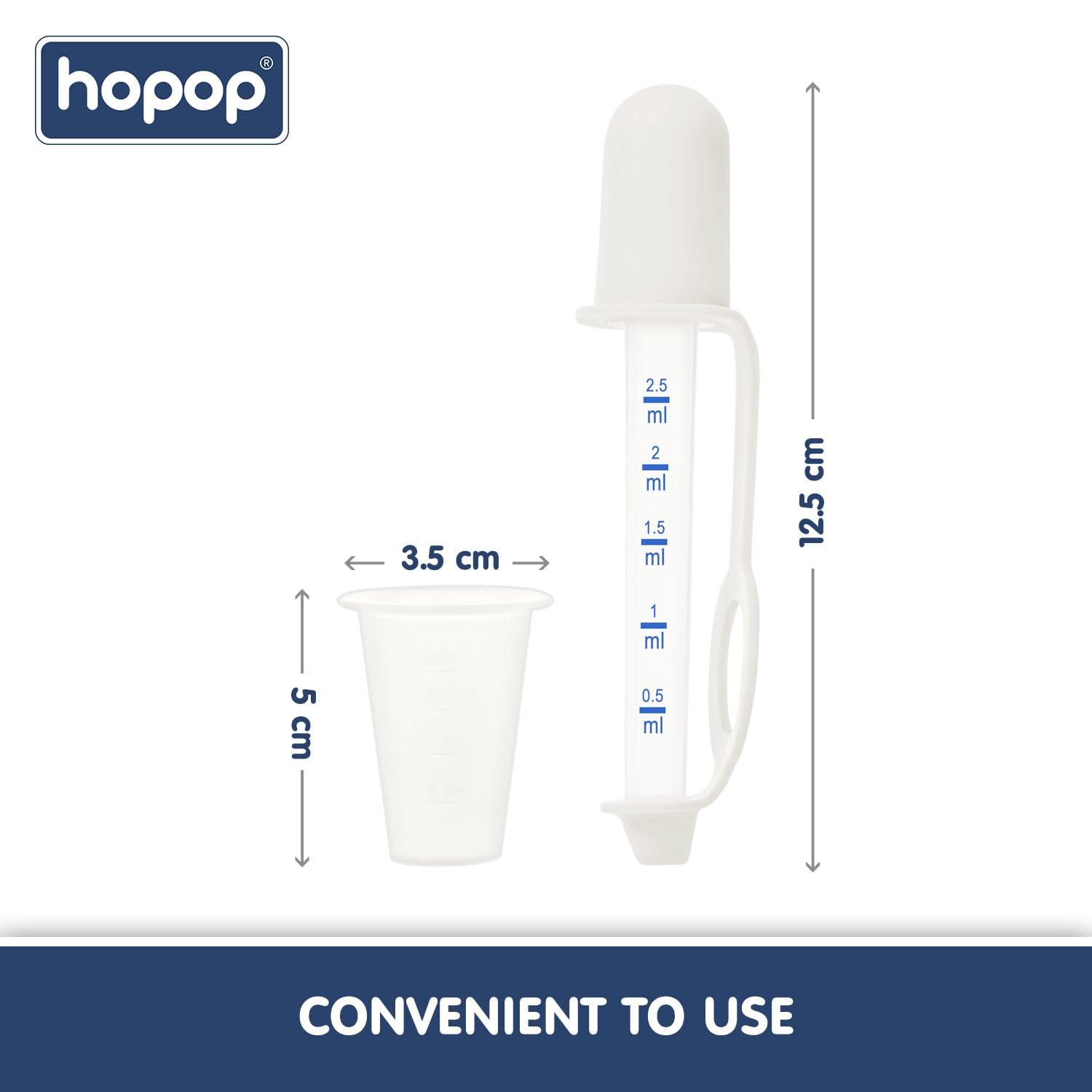 Hopop Hopop Medicine Dropper for Baby | Soft Silicone Head Baby Medicine Dropper & Dispenser | Medicine Feeder | Suitable from 0+ Months | BPA Free | White