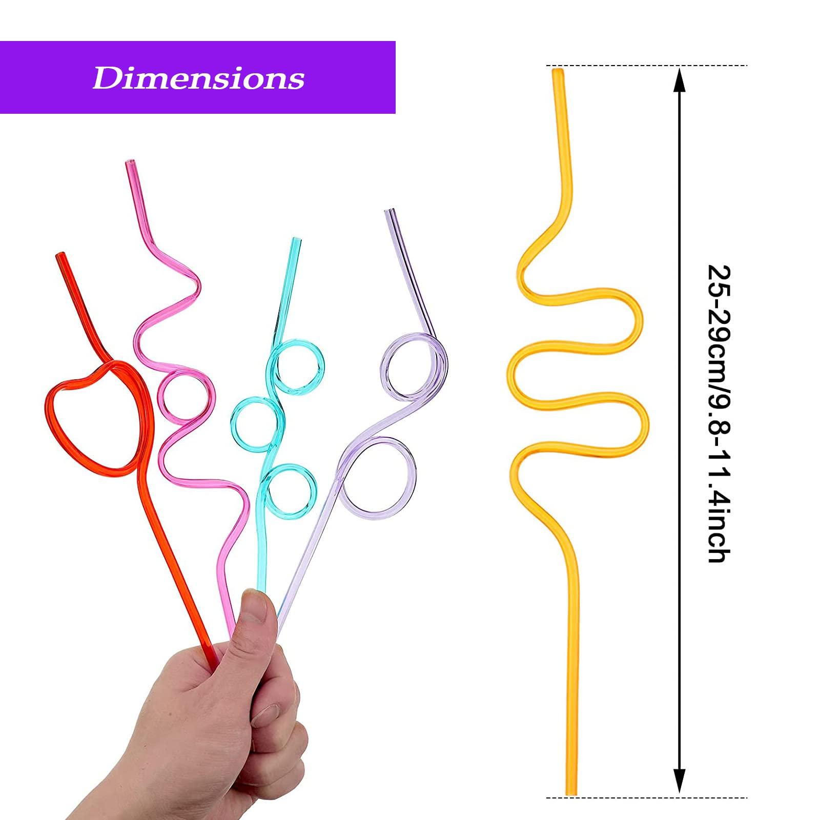 SAFE-O-KID Safe-O-Kid Newly Launched- REUSEABLE Straws for Kids, Funny Twists Drinking Straws for Birthday Parties,Colourful,8 Pcs, Assorted Colours