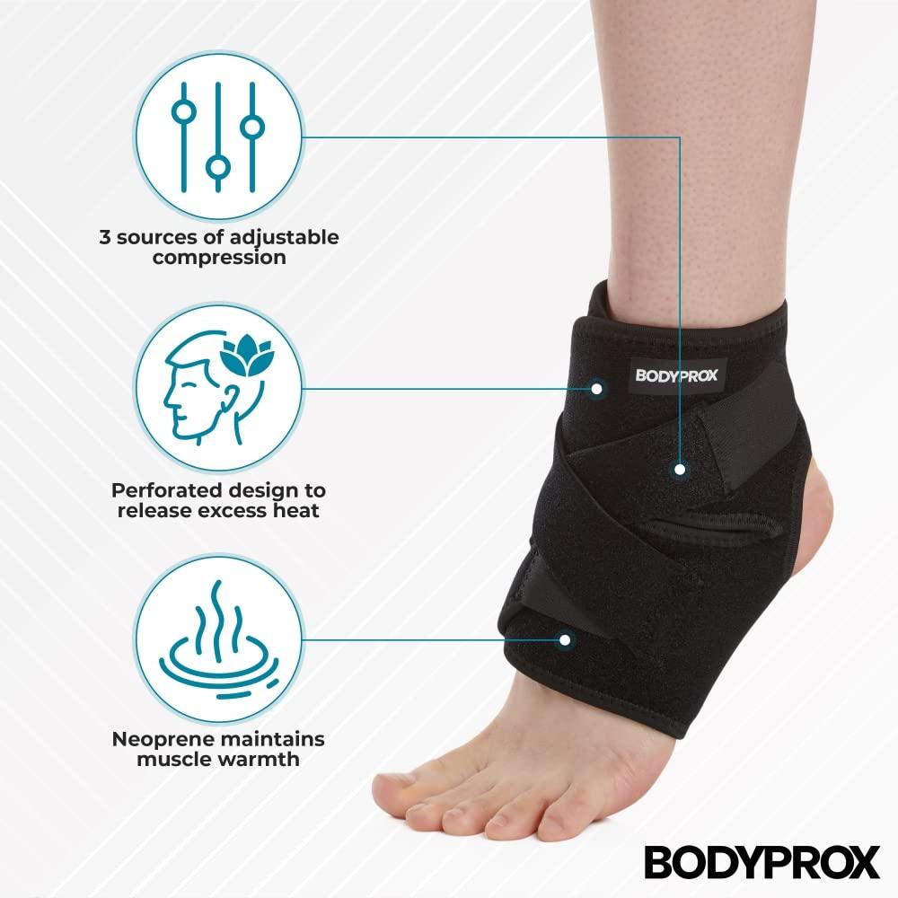Bodyprox Bodyprox Ankle Support Brace, Breathable Neoprene Sleeve, Free size, Adjustable Wrap!