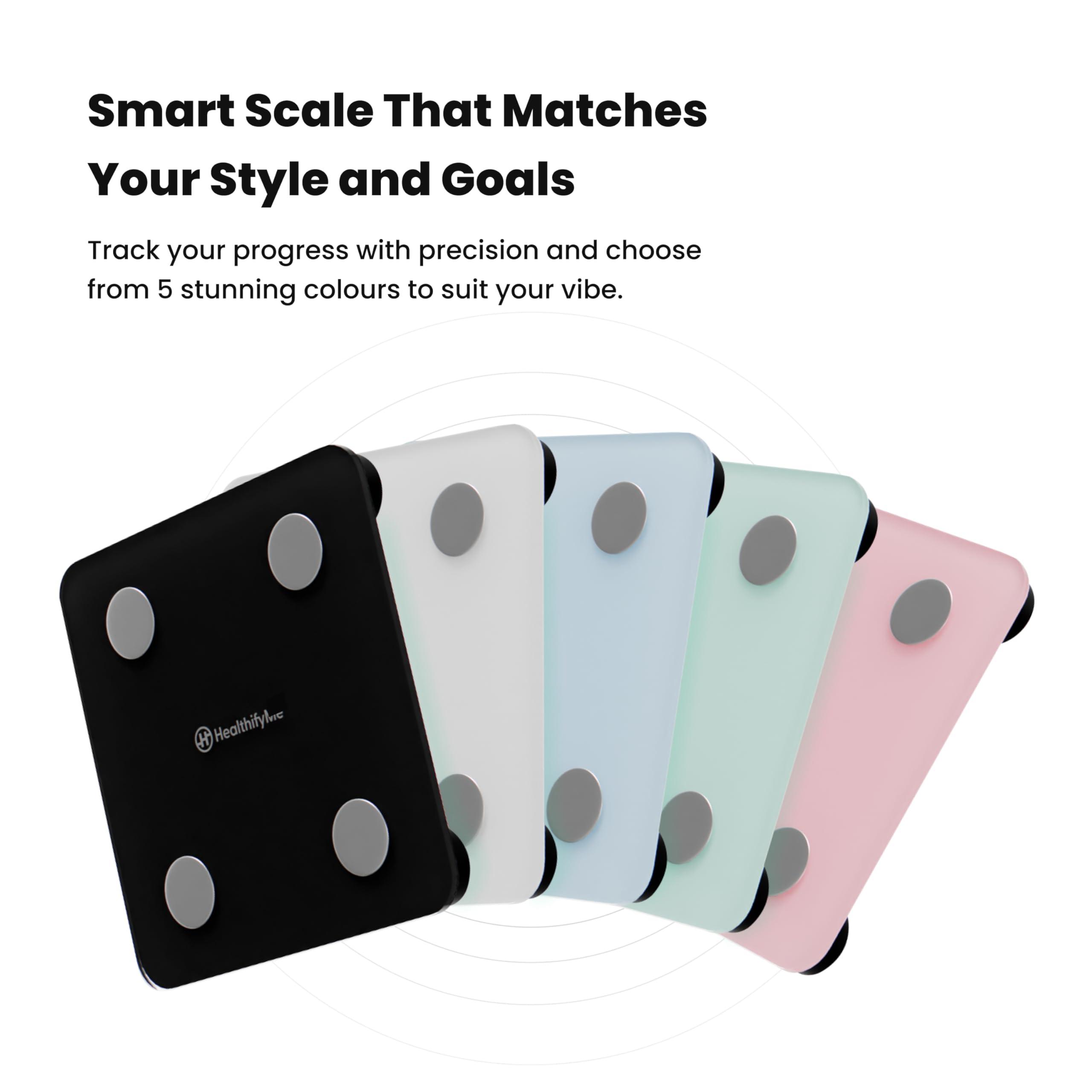 HealthifyMe HealthifyMe Smart Scale Get Data Driven Smart Weight Loss and Track 11 Plus Key Body Metrics in HealthifyMe App|1 Month FREE HealthifyMe Smart Plan| 2 years Warranty (Pink)