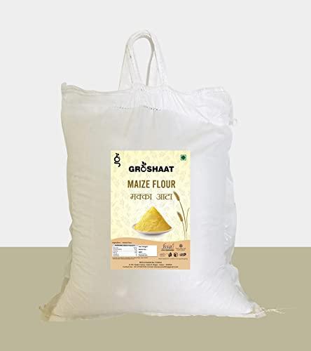 Groshaat Groshaat Makka Atta (Maize/Corn Flour)- 10Kg Pack Rich in VitaminB12, Energy enhancer, Rich in solublefiber, Aids In digestion