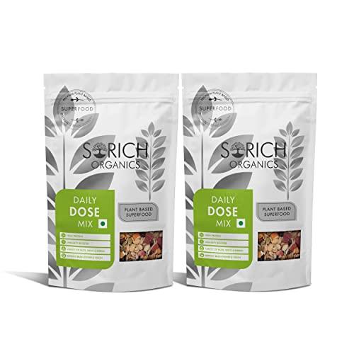Sorich Organics Sorich Organics Daily Dose Mix 300gm | Mixed Nuts, Seeds and Berries | Healthy Snacks | Trail Mix | High in Protein, Fibre & Antioxidants | Immunity Booster (150gm x Pack of 2)