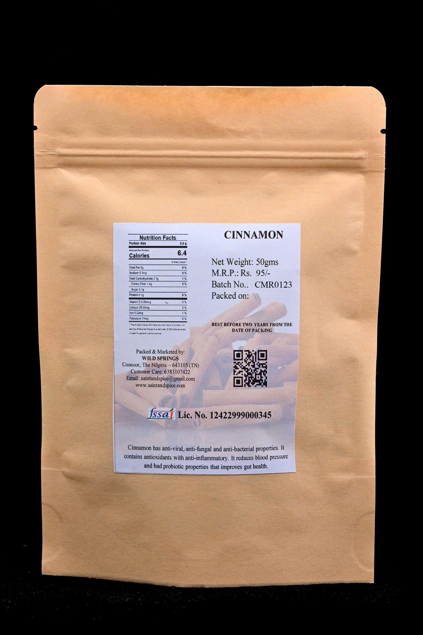 SaintandSpice SaintandSpice 100% Natural Cinnamon Round - Dalchini Spice - Keto Diet - Sugar Free - 50 Gram