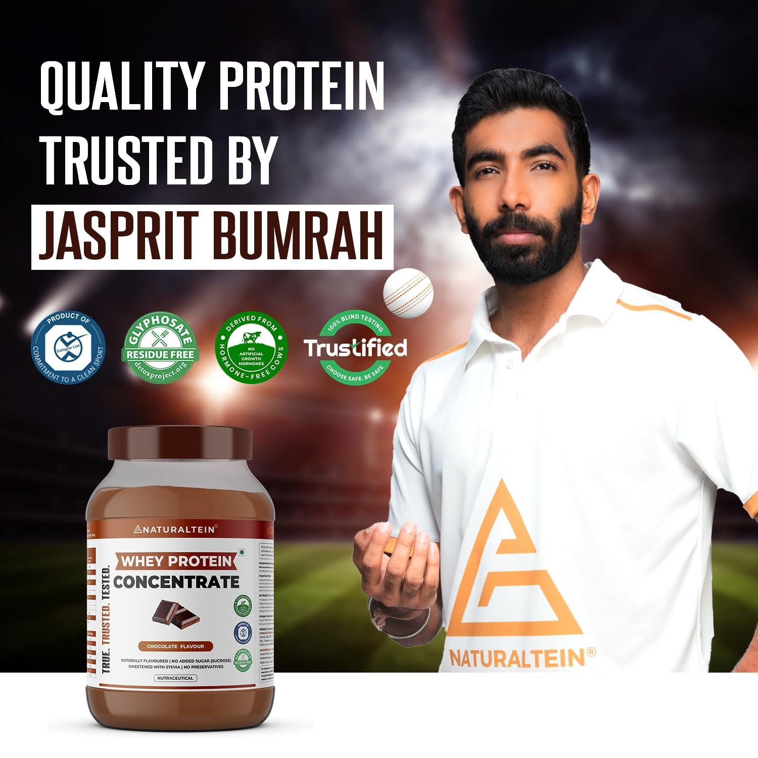 NATURALTEIN NATURALTEIN Natural Whey Protein Concentrate Coconut - 1 kg (Naturally flavored, Non GMO, No Artificial Sweeteners)