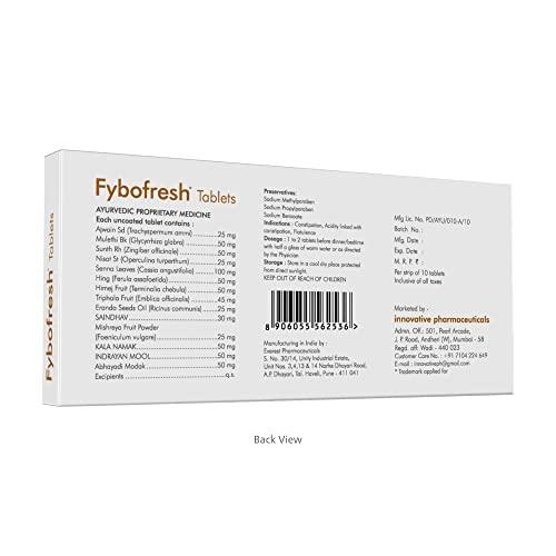 Evozyme Fybofresh Tablets (10 Tablets - Pack of 6)| Helps reduce constipation & restore freshness | Supports digestive health| 100% Vegeterian Tablets (10 Tablets - Pack of 6)