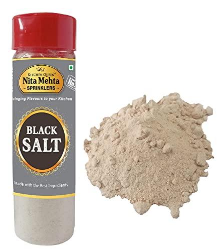 KITCHEN QUEEN NITA MEHTA KITCHEN QUEEN NITA MEHTA Black Salt Sprinkler 300g | Black Salt | Kaala Namak Bottle | Black Salt Powder Bottle, 300g | Pack 2