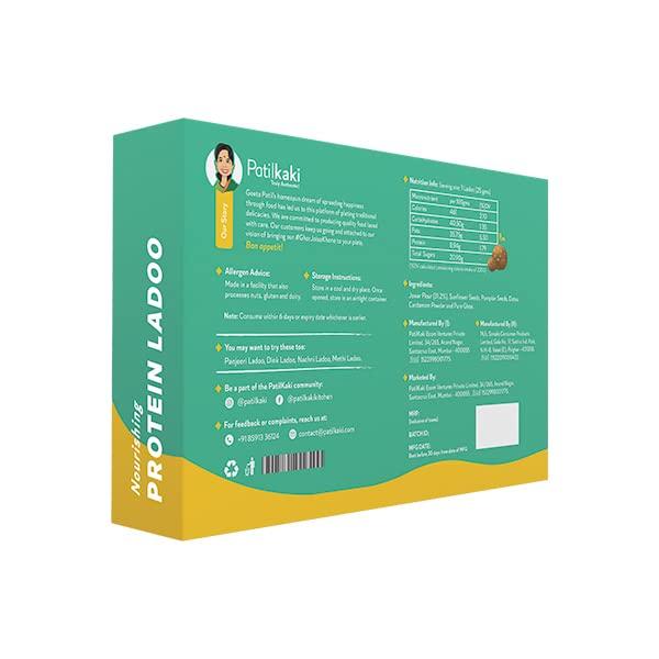 PATIL KAKI PatilKaki's Handmade Protein Ladoo | Dry Fruits | Pure Desi Ghee | No Preservatives | No Added Sugar | Energy-Bar Replacement | High Protein | Instant Energy | 300g | 12 Ladoos