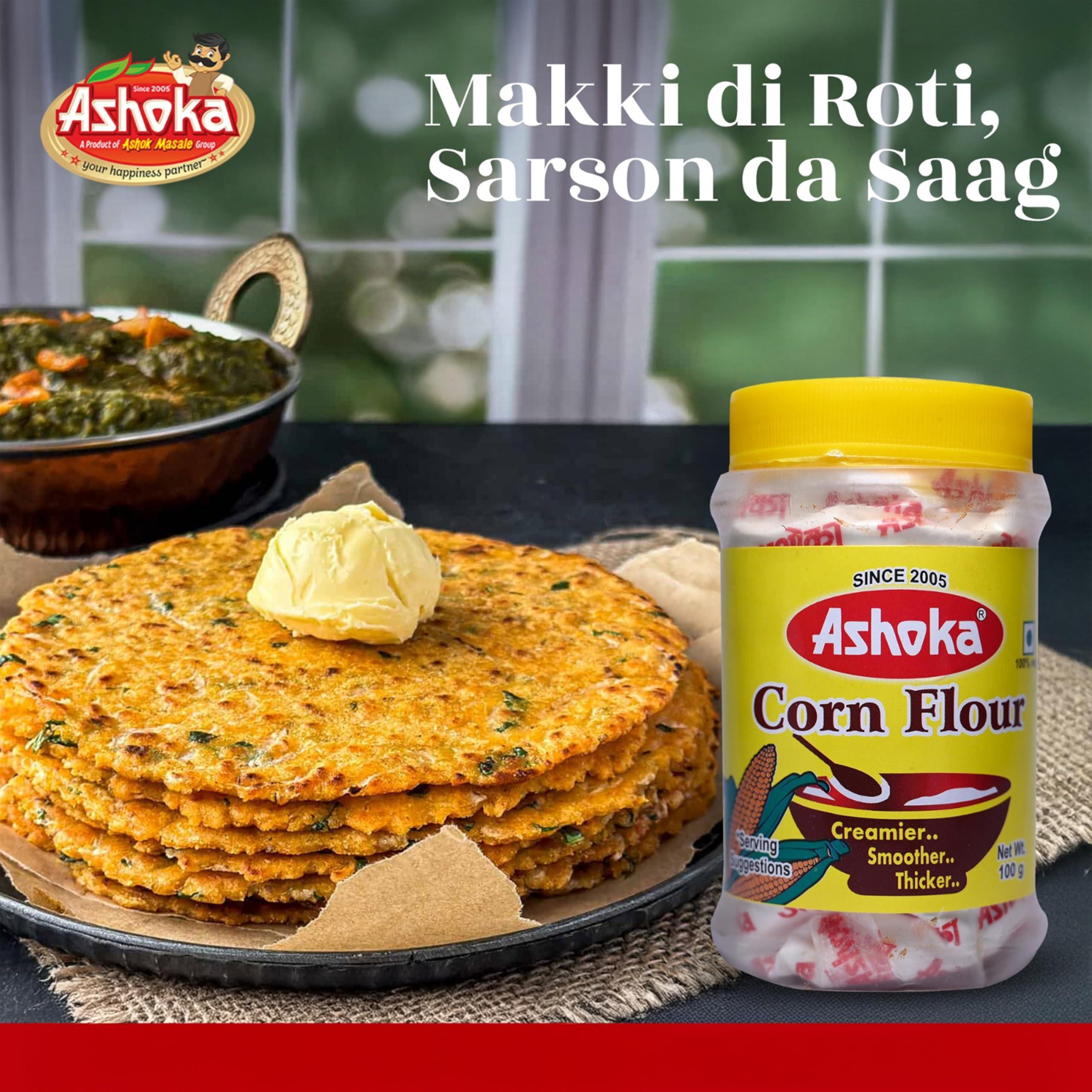 Ashoka Ashoka 100% Natural Corn Flour Powder 100 gm, Corn Starch, Cholam Powder, Makkai Flour (Pack of 5)