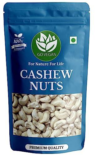 Go Vegan Go Vegan Cashews Nuts - 500GM | Kaju W360 Medium Size Gluten Free & Plant based Protein
