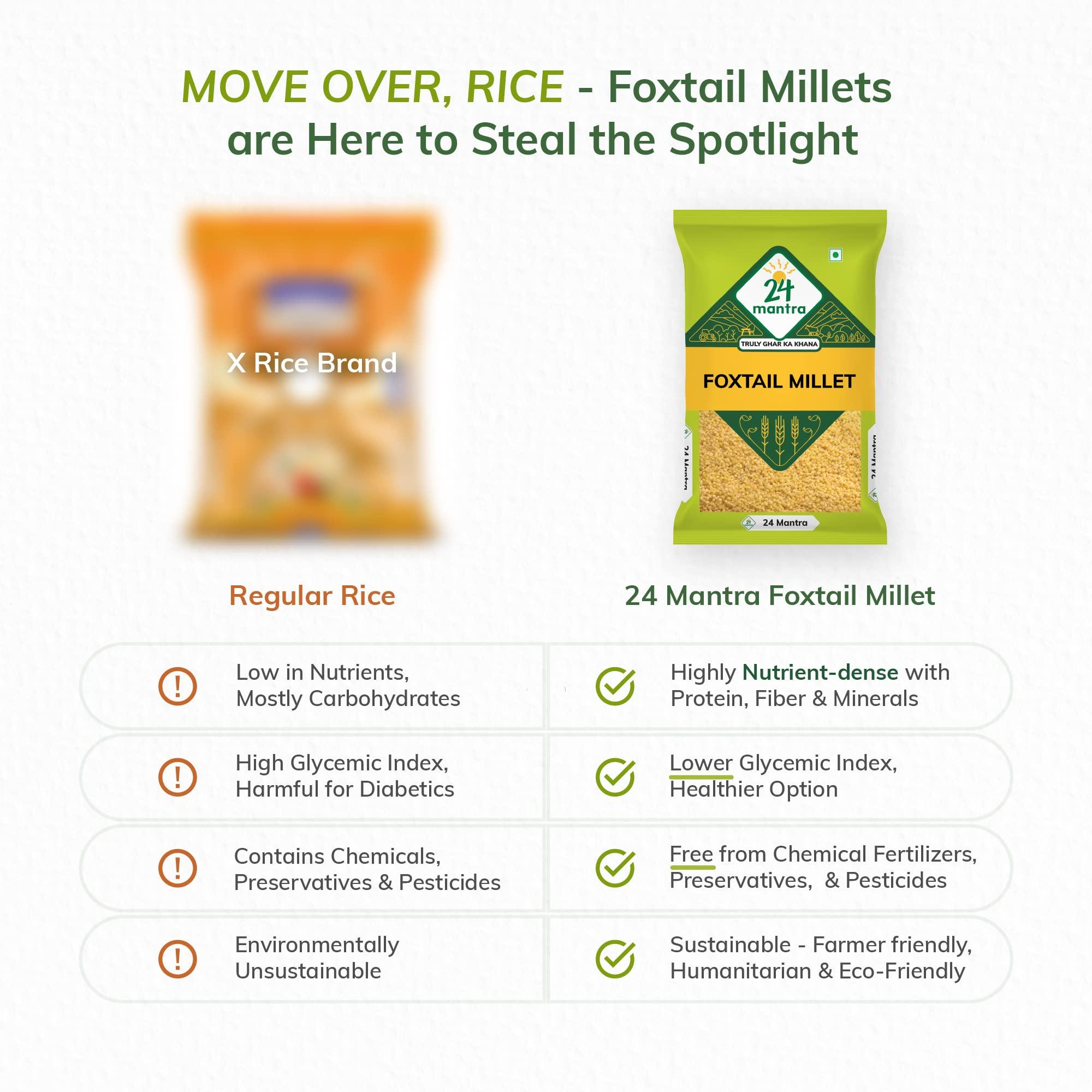 24 Mantra Organic 24 Mantra Organic Unpolished Foxtail Millet, LOW G.I Kangni, Naturally Gluten Free