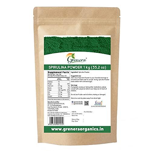 GRENERA Grenera Pure Spirulina Powder | Protein Algae Superfood Supplement | Organically Grown 1 kg