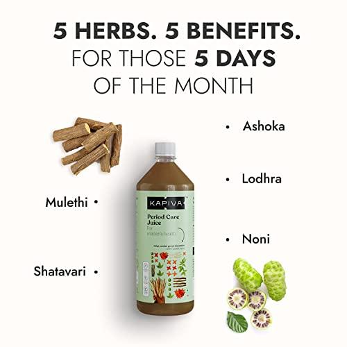 Kapiva Kapiva Period Care Juice 1L | For Irregular Periods, Period Pain, Hormonal Imbalance, PCOD & PCOS Care | 100% Ayurvedic with Shatavari, Ashoka, Noni, Mulethi & Lodhra