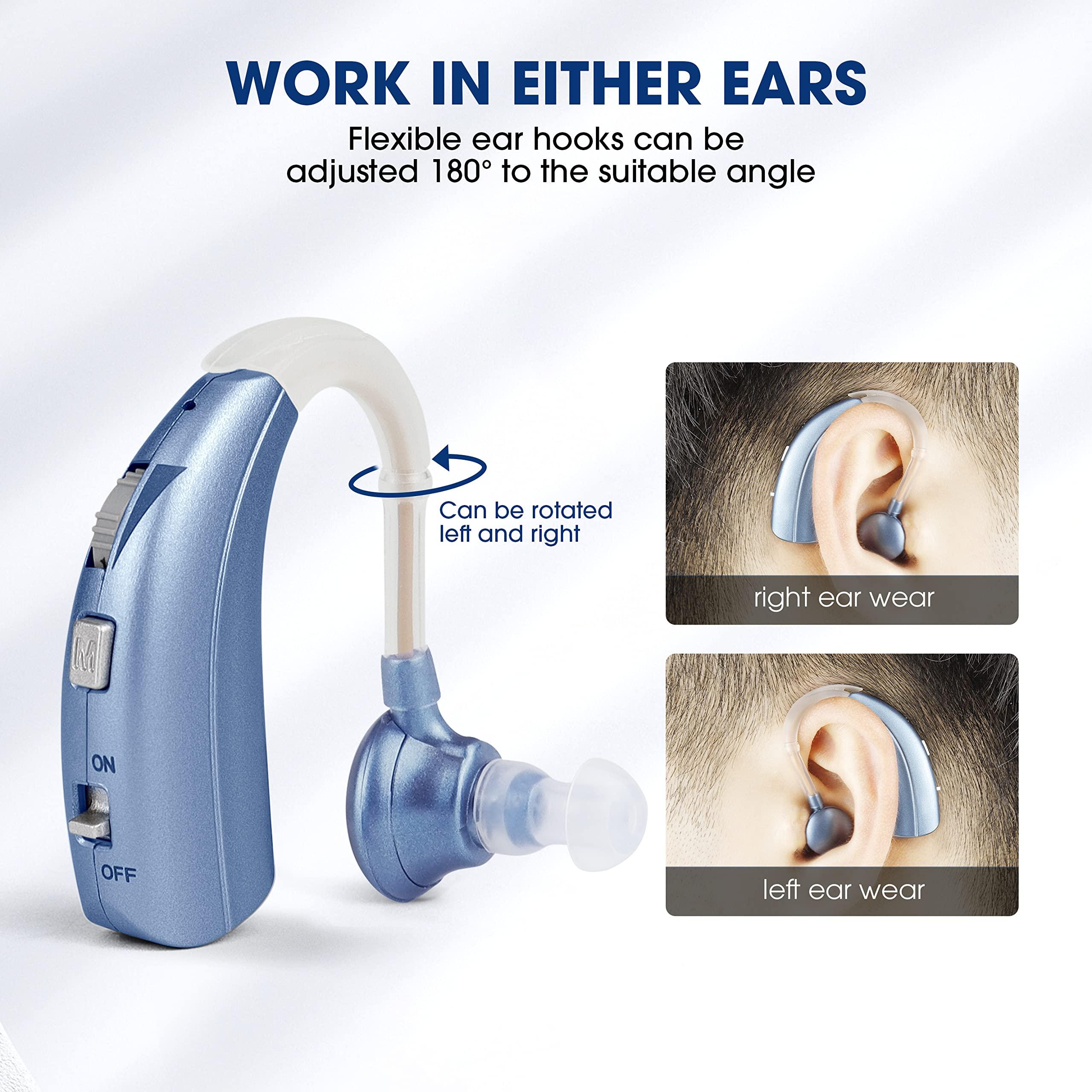 Britzgo Britzgo Digital Hearing Aids Amplifier Rechargeable with adjustable mode Doctor and Audiologist Designed (Blue)