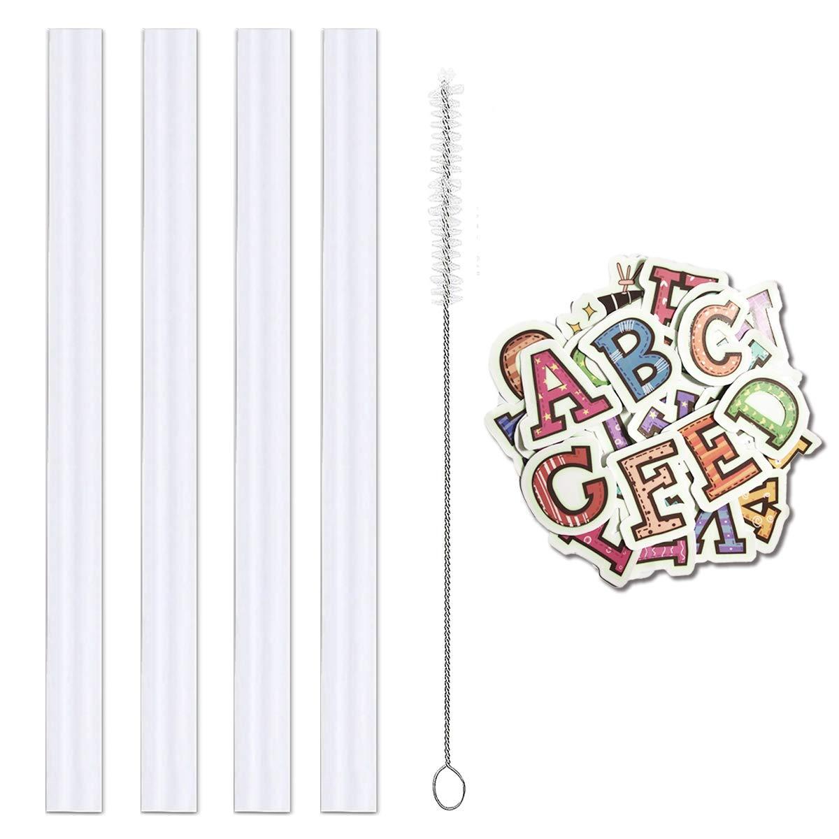 Miracredo Miracredo 4 Pack Replacement Straws for CamelBak Eddy 14 oz Tritan Water Bottles, Straws for 14 oz Camelbak Bottle, Include Cleaner Brush (120 mm (Fit 14 oz Tritan Bottle))