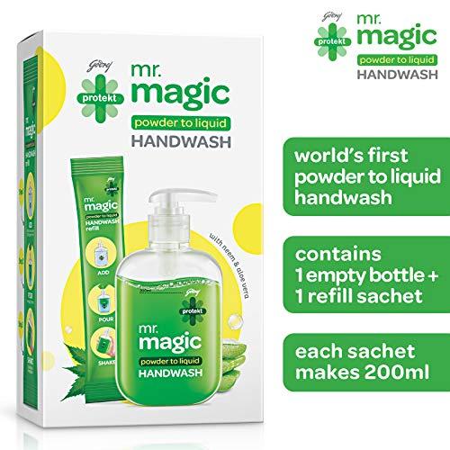 godrej protekt Godrej Protekt magic Powder-to-Liquid Handwash - Bottle + Refill | 9g (makes 200ml of handwash)