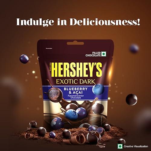 HERSHEY'S HERSHEY\'S Exotic Dark Blueberry & Acai Flavor| Dark Cocoa Rich Chocolates 100 G - Pack of 2 - 200 Gm