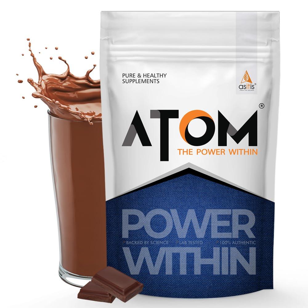 Asitis Nutrition Asitis Nutrition Atom Weight Gainerpowder 1Kg | 61.1G Carbs & 8.8G Proteins | Easy Source Of Weight-Gaining Calories | Boosts Workout Performance | Double Rich Chocolate Flavor