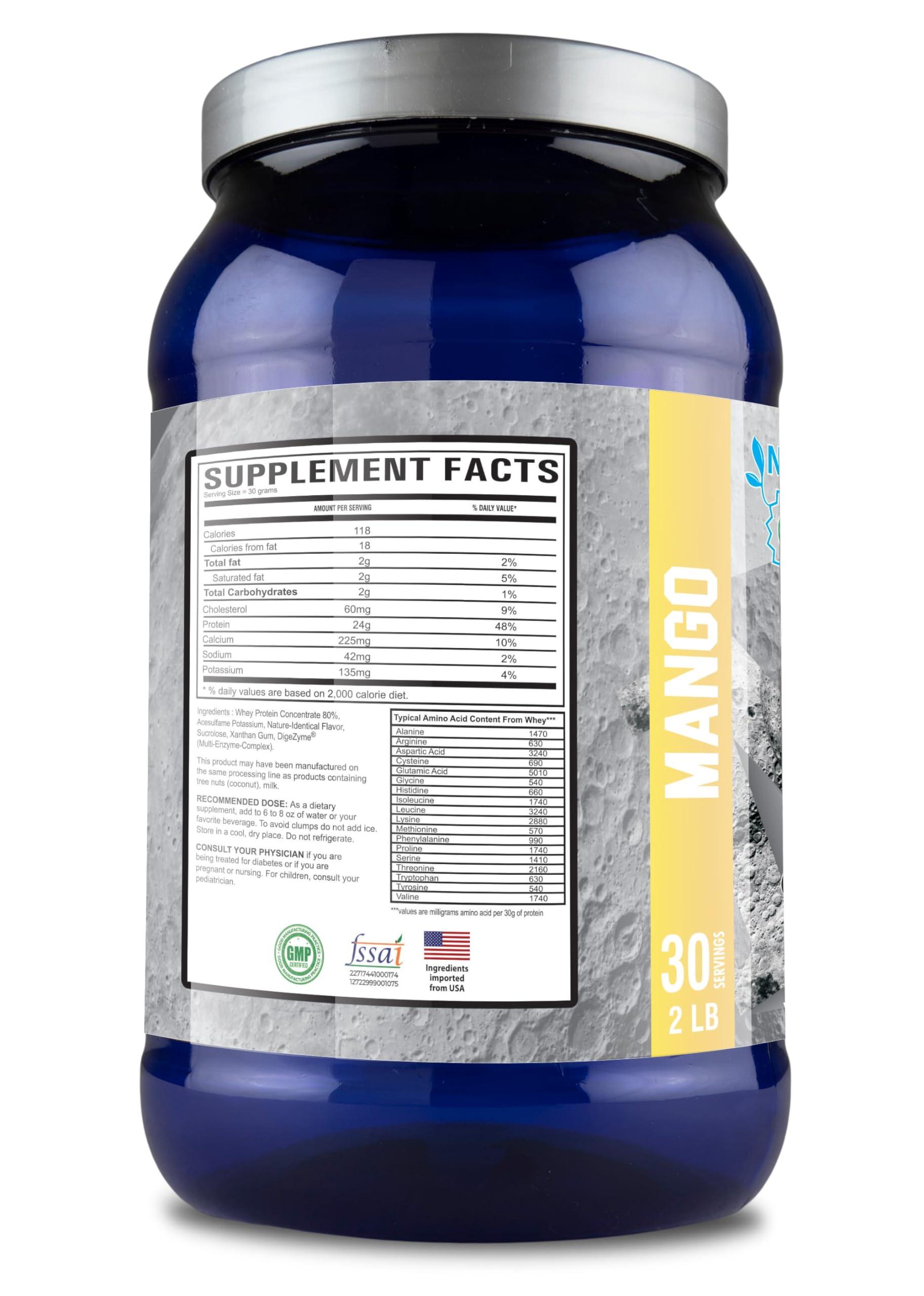 Nutrition Planet Nutrition Planet Davisco Whey Protein(With Added DigeZyme) for Pre/Post Workout Recovery (Mango- 2lb, 30 Servings)