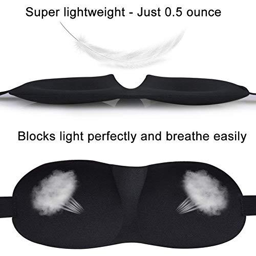 JENICO WORLD JENICO WORLD Blind Sleeping Eye Mask Slip Night Sleep Eye black 3D Cotton Cover Super Soft & Smooth Travel Masks for Men Women Girls Boys Kids (2)