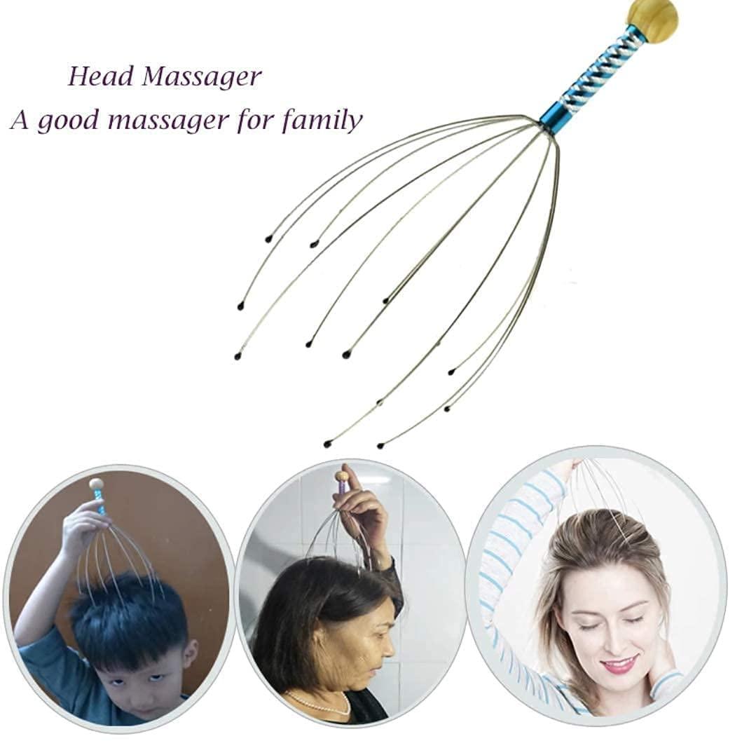 DIBEJI DIBEJI Head Massager Scalp Massage Machine Scalp Scratcher Metal Scalp Masager Head Scratcher for Head Masage, Body Relaxing, Pain Relief and Hair Massage Spring (Pack of 1)