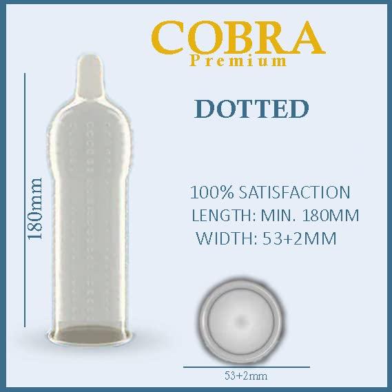 COBRA premium Cobra Premium Extra Dotted Condoms for Men Flavoured| Thinnest Ribbed and Dotted for Extra Stimulation | Suitable for use with lubes & toys (Litchi, 10x4)