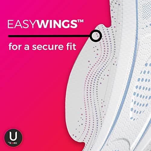 U by Kotex U by Kotex CleanWear Ultra Thin Feminine Pads with Wings, Heavy Absorbency, 40 Count