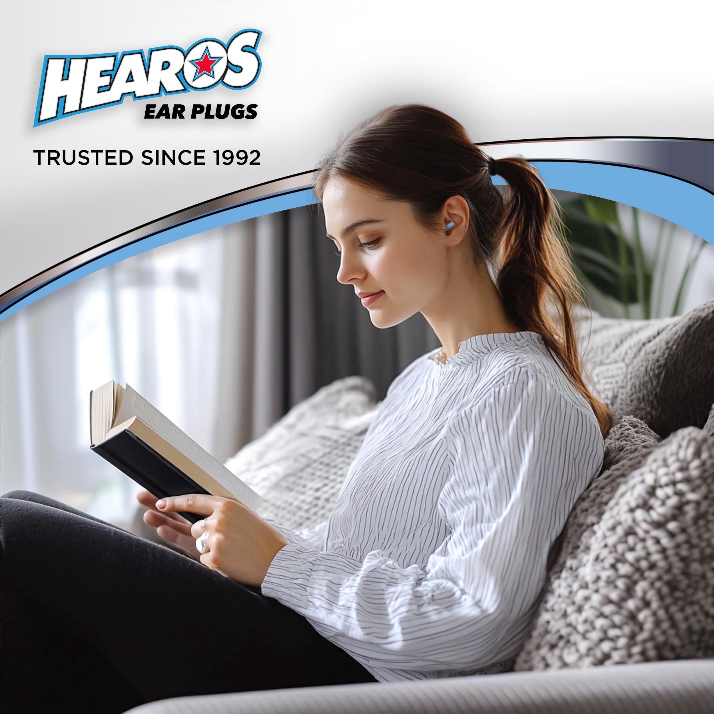 HEAROS HEAROS AirPlugs Airline Pressure Reducing Earplugs, 1 Pair + Free Case, Latex Free Silicone, Reduce Ear Pain, NRR 20, Clear (5805)