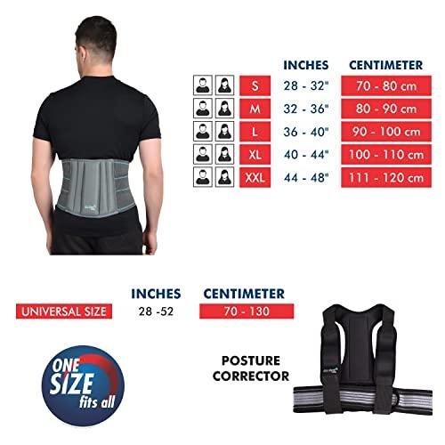 AccuSure AccuSure Posture Corrector Belt For Back & Shoulder, Backbone Support Belt Comes Lumbo Support Belt Lumbo Sacral Back Support For Men & Women-L