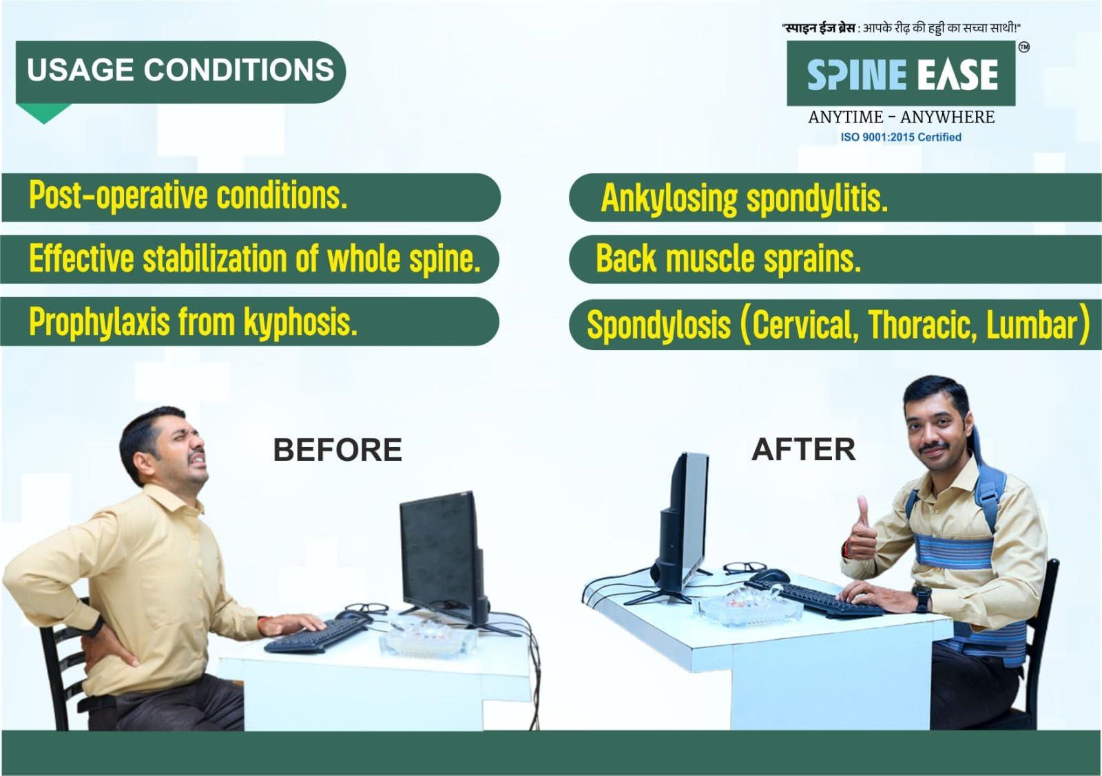 SPINE EASE SPINE EASE BRACE FOR FULL BACK LUMBAR AND CERVICAL SUPPORT (S)