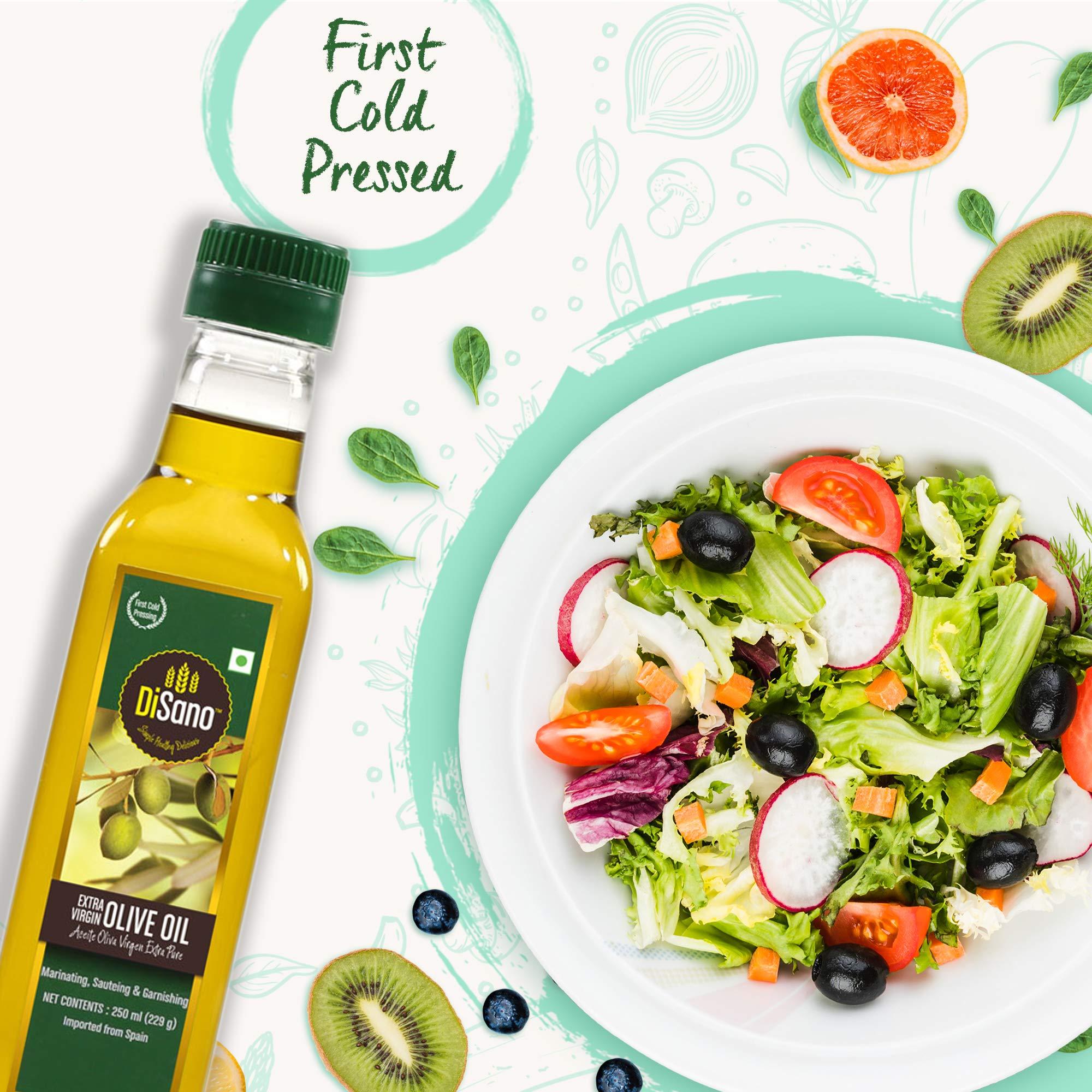 DISANO DiSano Extra Light Olive Oil, Indian dishes and frying, 2L & DiSano Extra Virgin Olive Oil, First Cold Pressed, 250ml Material : vegetarian