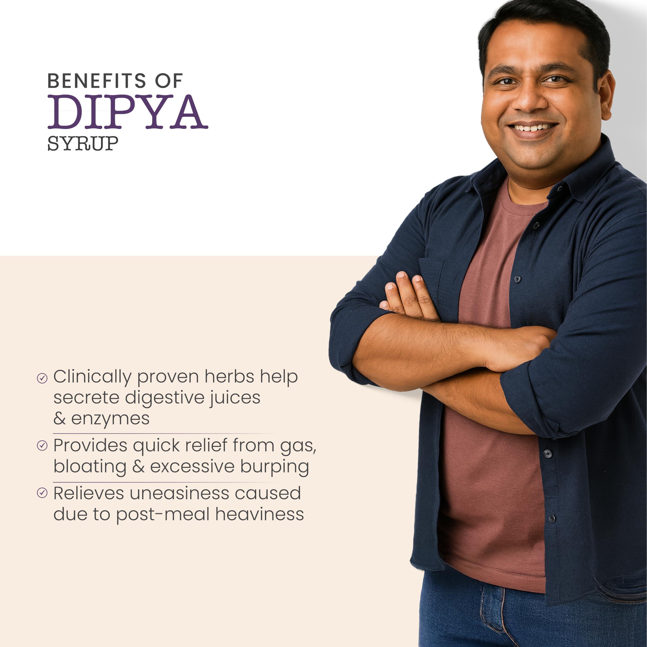 Charak Charak Dipya Syrup - Ayurvedic Digestive Care Syrup Liquid For Digestion Acidity Gas & Bloating Ayurvedic Tonic, Boosts Digestive Immunity Stomach Pain - Acidity, Indigestion (450Ml,Pack Of 3)