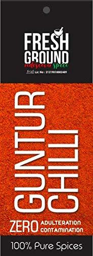 Fresh Ground Fresh Ground Guntur Chilli Powder/Authentic Guntur Teja Hot Spicy Chilli Power 500 gm with Zero Adulteration, Pure Spicy Lal Mirchi