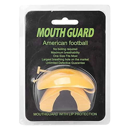 POMK Shock Mouth Guard, Smooth Breathing Gum Injury Prevention Boxing Mouth Guard Safe with Lanyard for Football for Hockey for Youth for Adults for Lacrosse(yellow)