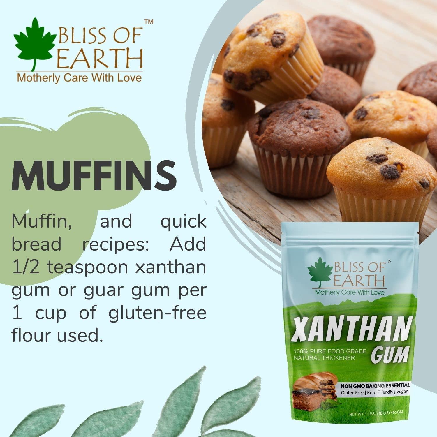 BLISS OF EARTH Bliss of Earth Xanthan Gum Powder 100% Pure Food Grade Natural Thickener Gluten Free, Keto Friendly, Vegan 453gm